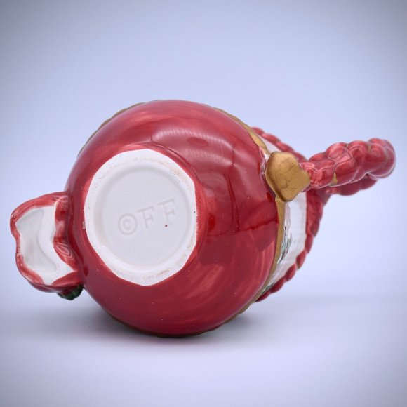 Fitz & Floyd Vintage Old World Elf Creamer Sugar Bowl Set Earthenware Christmas - Picture 8 of 16